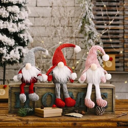Santa Claus Xmas Party Gift Rudolph Toy Parts Ornaments For Home Craft Doll Indoor Christmas New Year Tree Hanging Decoration
