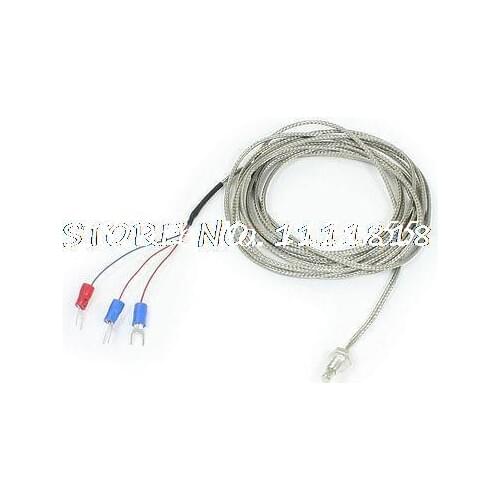 PT100 6mm Thread 450C Liquid Measuring Thermocouple Probe 3 Meters