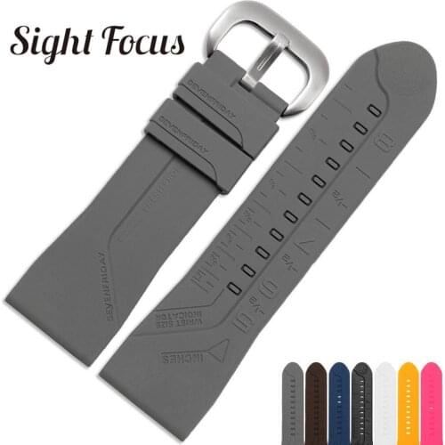 28mm Mens Watch Bands for Seven Friday Strap Black Silicone Rubber Watch Accessories Waterproof Wrist Strap Bracelet Watch Belts