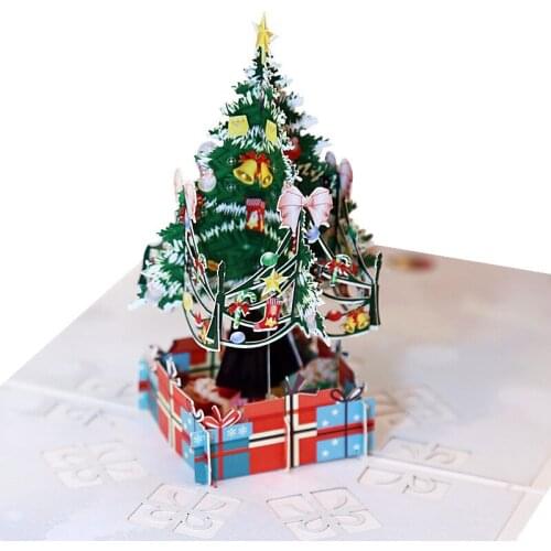 Christmas Series 3D Stereo Greeting Card Santa Claus Christmas Tree Premium Gift Card Message Card Christmas Wishes