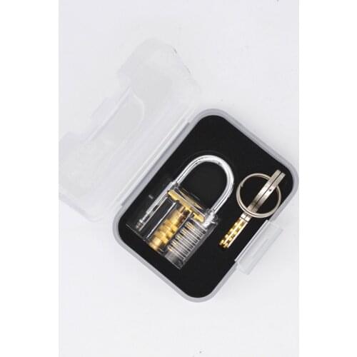 Hand Tools Mini Transparent Visible Pick Cutaway Practice Padlock Lock With Broken Key Remove Hook Hardware Locksmith 30*27