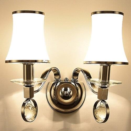 Modern Chrome Metal Led Wall Lamp Lustre Crystal Bedroom Led Wall Lights Fixture Living Room Led Wall Light Corridor Wall Sconce