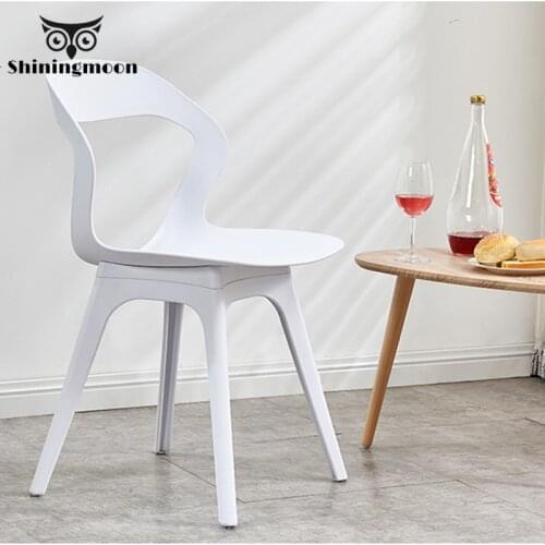 Modern Fashion S-shaped PP Plastic Chair Restaurant for Dining Room Chairs Home Living Room Kitchen Plastic White Green Chair