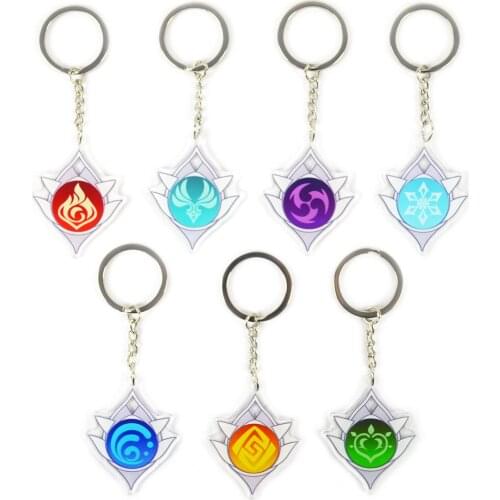 MIQIAO Silver Alloy Genshin Impact Kerring Keychains for Men Women Fans Fashion Jewelry Accessories Friends Gift