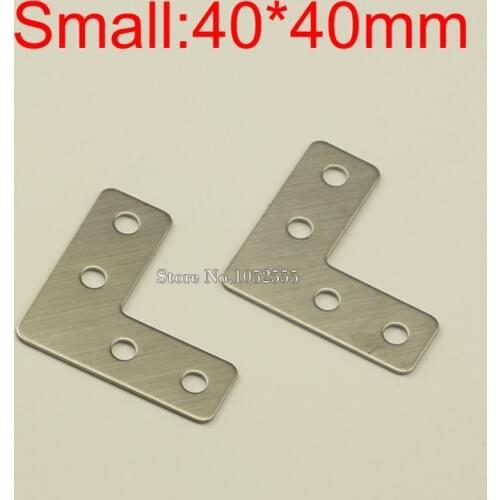100pcs 40*40*14mm Stainless Steel L Shape Furniture Corner Brackets Right Angle Connector Mounting Bracket Protector K223