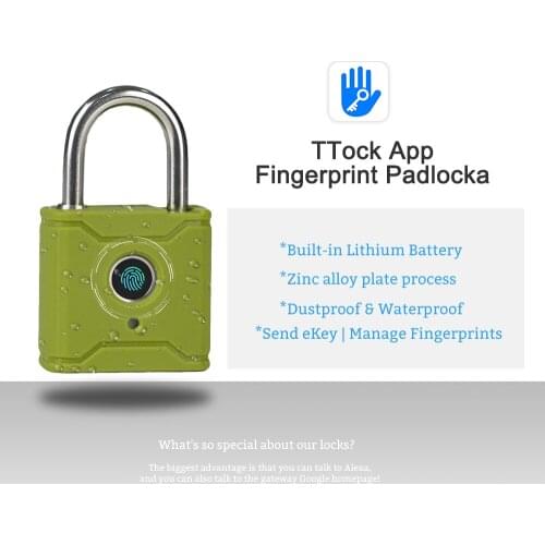 Eseye Smart Fingerprint Lock Keyless Door Lock USB Rechargeable Padlock Quick Unlock Stainless Steel Metal Self Developing Chip