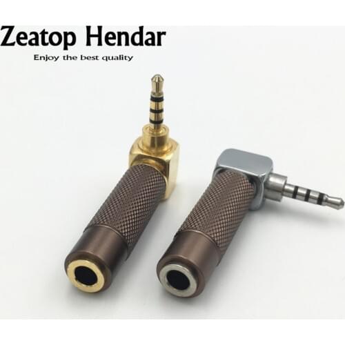 1Pcs New Right Angle 2.5mm 4 Pole Male Jack to 3.5mm 4Pole Female Plug DIY Audio Speaker Headphone Adapter 2.5 to 3.5 Connector