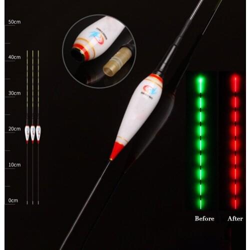 3/1 piece of smart fishing LED light buoy luminous fishing buoy automatically reminds fishing buoy with button battery 2021 new