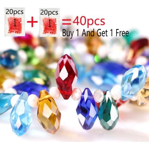 Austria Multicolor Glass Teardrop Beads For Jewelry Making Necklace Diy Accessories Faceted Crystal Briolette Beads Wholesale