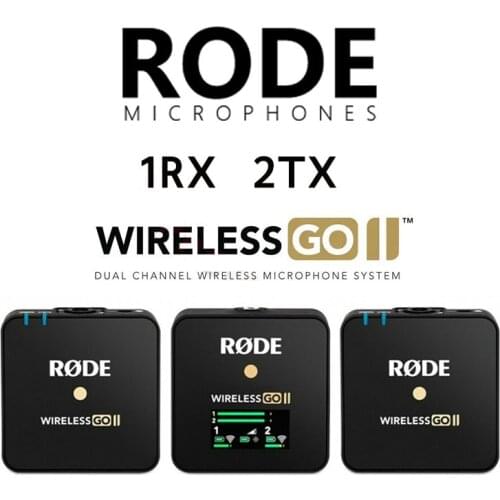 Rode Wireless Go II Wireless Microphone Dual Channel RX 2TX 200m Transmission Mic For Phone DSLR Camera For Studio Interview
