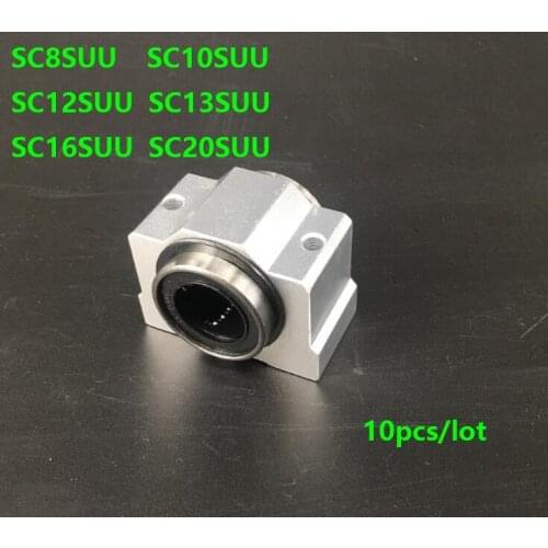 10pcs/lot SC8SUU SC10SUU SC12SUU SC13SUU SC16SUU SC20SUU linear case unit linear bearing blocks for CNC 3D parts