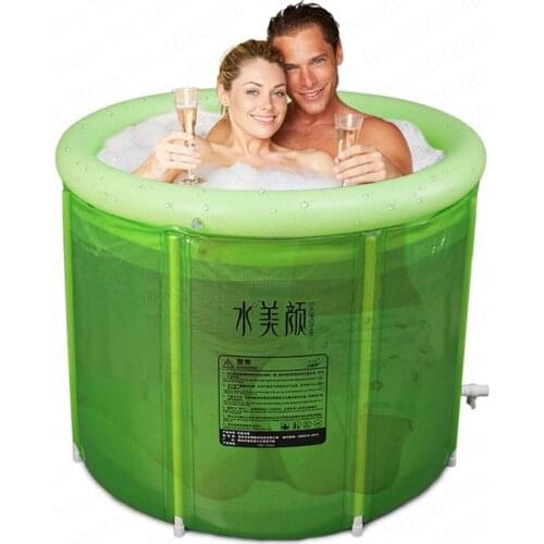 Large Size Adult Bath Barrel Double Inflatable Bathtub Thickened Adult Folding Bath Barrel Plastic Large Household