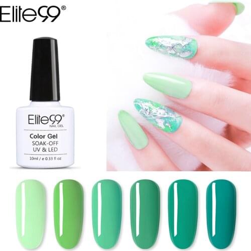 Elite99 10ml Light Green Color Gel Nail Polish Vernis Semi Permanent Hybrid Varnish Soak Off Nail Art Gel Lacquer For Manicure