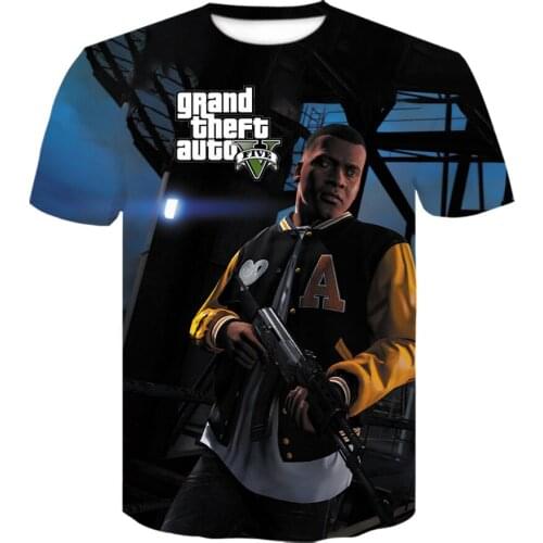 Grand Theft Auto Game GTA 5 game 3D printing T Shirts Casual Cool GTA5 Men TShirt Tees Shirt Funny Tops men clothing t shirt