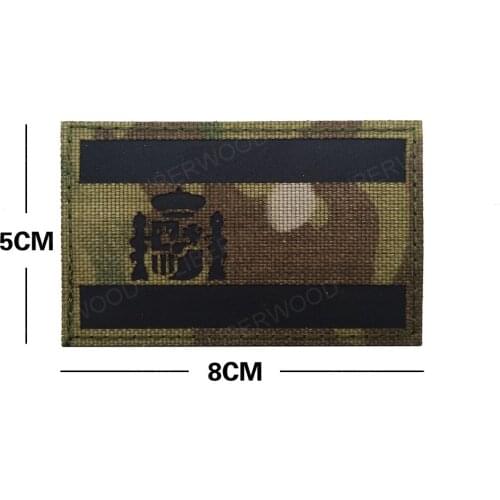 Spain Flag Infrared Reflective IR Patch Badge Europe country Spanish National Emblem Tactical Sticker Jeans Biker Badge Applique