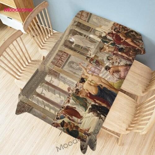 Classic European Royal Court Luxury Lady Party Banquet Elegant Home Decorative Wall Tapesry Art Waterproof Linen Table Cloth