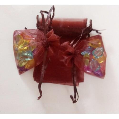 Brown Organza Bag 100pcs Jewelry Packaging Display Jewelry Pouch Gift Bags Wed Drawstring Bag Woman Gift Storage Display Bags