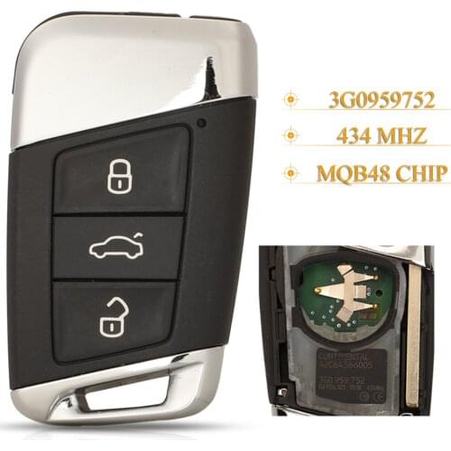 Kutery 3 Buttons Original Car Remote Key Fob 434MHz ASK MQB48 Chip For VW Volkswagen Magotan Passat B8 Skoda A7