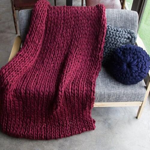 Microfine Blanket New Thick Line Woven Iceland Wool Knitted Blanket Cover Spring and Autumn Wool Blanket Sofa Bedroom Pure Color