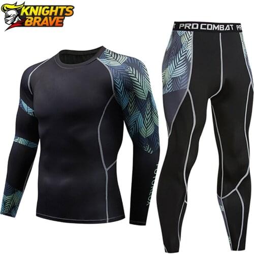 Men Motorcycle Jacket +Pants Quick Dry Sport Suit Running T-shirt Set Breathable Tight Long Tops & Pants For Summer S-3XL