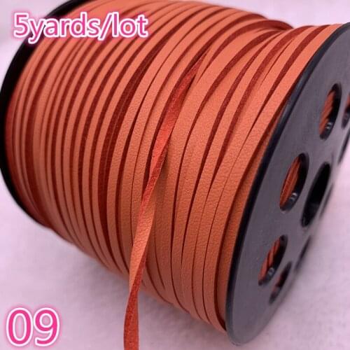 New 5yards/lot 3mm Flat Faux Suede Braided Cord Korean Velvet Leather Handmade Beading Bracelet Jewelry Making String Rope #09