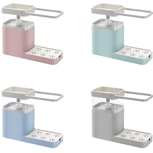 New Multifunctional Dishwashing And Brushing Pot, Pressing, Automatic Liquid Detergent, Liquid Box, Sink With Towel Bar Rack