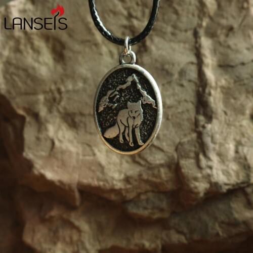 1pcs hot sell Handmade viking fox pendant animal necklace girls boy nart jewelry