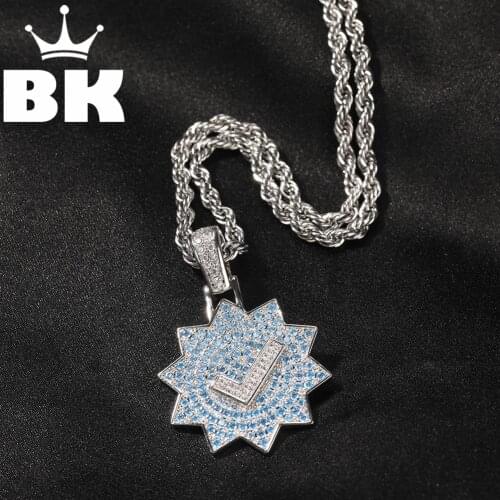 THE BLING KING Octagon Tick Pendant Necklace Hip Hop Full Iced Out Cubic Zirconia gold sliver CZ Stone