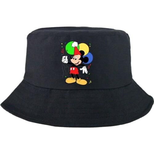 Disney Mickey Mouse Graphic Bucket Hat Cute Fashion Panama Cap Colorful Sunbonnet Outdoor Man Women Double-sided Cartoon Fedoras
