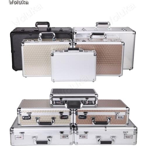 Portable Password box aluminum alloy suitcase public document insurance household storage box metal box with lock CD15 T02