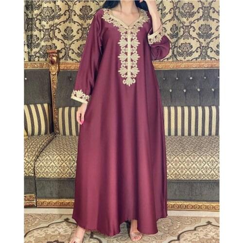 Ramadan Muslim Women Abayas Kaftan Dubai Islamic Maxi Robe Gown Middle East Arab Embroidery Long Dress Ethnic Vintage Moroccan