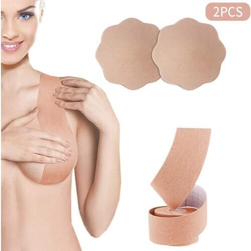 Boob Tape DIY Instant Push Up Adhesive Waterproof Big Breast Sticky Seamless Silicone Invisible Nipple Cover Strapless Bra Women