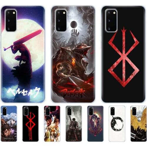 Silicon phone cover case for samsung galaxy S20 PLUS Ultra S10 lite cover for samsung note 10 plus lite Berserk Guts Anime Cool
