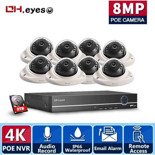 8CH 4K POE NVR Kit Security Camera System 8MP 5MP 4MP IR Outdoor CCTV Dome POE IP Camera Video Surveillance Set Onvif XMEYE