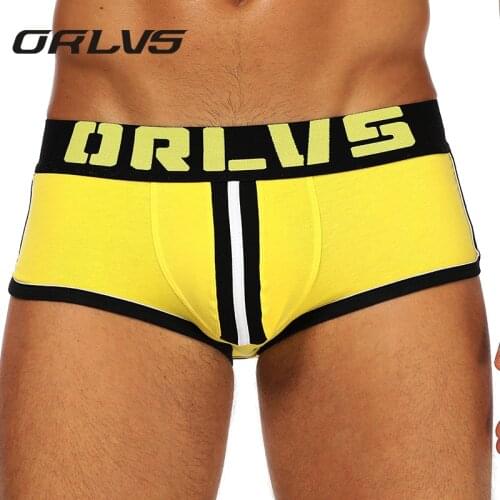 ORLVS Mens Panties Underwear Jockstrap Boxer Slip Homme Gay Underwear Underpants Cotton Boxer Mens Sexy Underwear