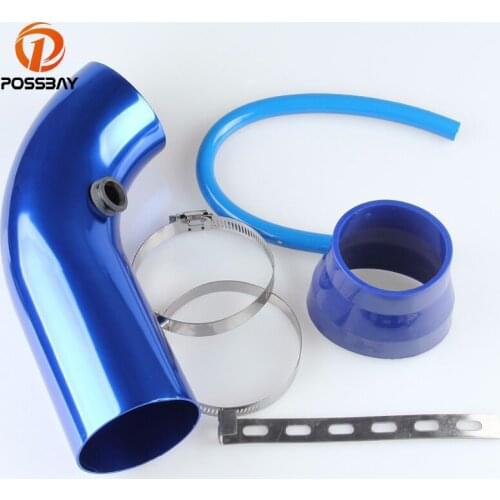 POSSBAY Aluminum Truck Car Air Intake Tube Admission Pipe Inlet Air Pipe 75mm Blue Car Cold Air Intake Pipe Car Styling
