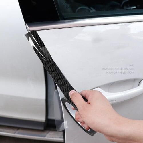 3D Car Door Protector Strips Door Sill Scratchproof Carbon Fiber 5D Vinyl Film Sticker Car Anti Scratch Bumper Strip Accessories