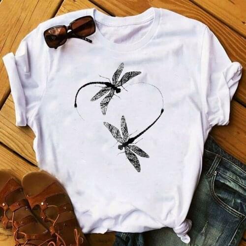 Women 2020 Cartoon Love Valentine Fashion T Shirt Womens Top Aesthetic Clothes Ladies Graphic Tshirts Female Tee T-Shirt