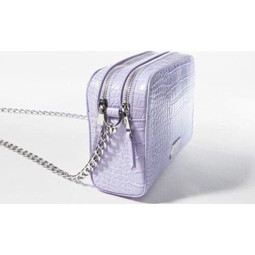Women Lilac Chain Cross Shoulder Bags 08931266