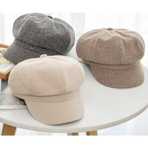 Women Octagonal Hats For Winter Female Cotton Hats Vevet Fashion Casual boina Autumn 2018 Brand New cotton Womens Caps