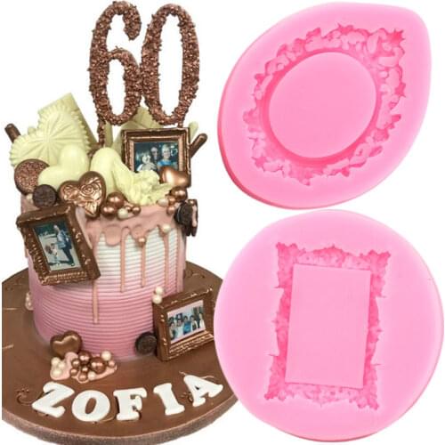10 Style Picture Frame Border Silicone Mold Cupcake Topper Fondant Cake Decorating Tool Cookie Baking Candy Clay Chocolate Mould