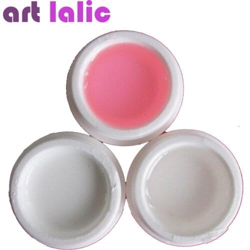 3Pcs UV Gel Pink White Clear Transparent Builder Nail Art Tips Gel French Manicure Extension