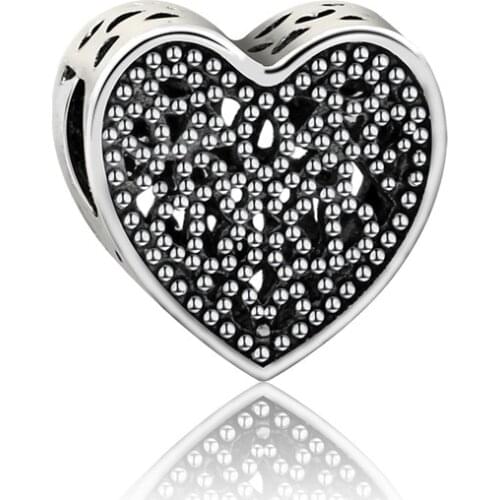 5PCS HTevak Silver Color Hollow Heart Charms Loose Beads Pendants Fit Charms Bracelets & Necklace For Women DIY Lovers Jewelry