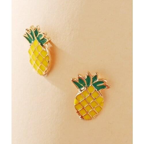 51167 hanzhishang Earrings Korean simple pineapple Earrings fruit Earrings creative temperament alloy earrings