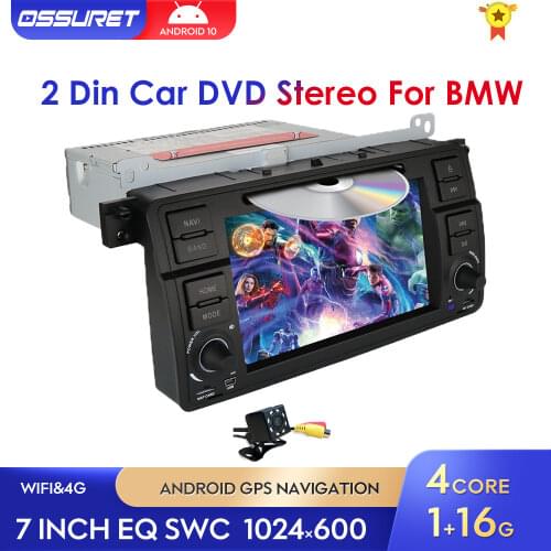7 inch Android 10 Car Head Uint Radio DVD for BMW E46 Rover75 MG ZT GPS Navigation USB DVR WIFI Stereo Multimedia Player BT 1Din
