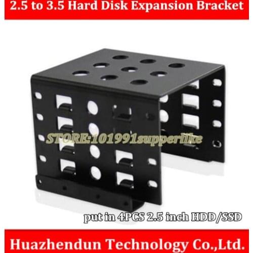 DEBROGLIE 1PCS 2.5 inch to 3.5 inch Hard Disk Expansion Bracket Metal Rack Kit Save Space Put in 4PCS HDD SSD