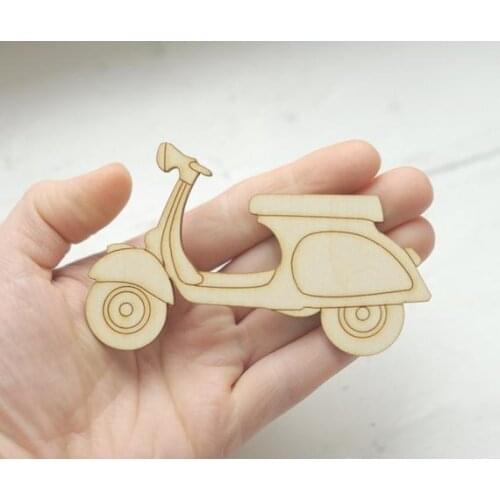 DIY BIG wooden vespa shape, natural wood, ready to decorate, unpainted, make your own necklace, wooden supplies, jewelry supp