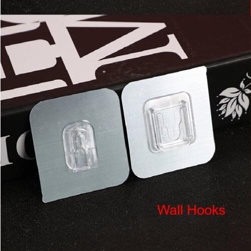 Double Sided Adhesive Wall Hooks Wall Hanger Transparent Suction Cup Sucker Hook Double-Sided Adhesive Wall Hooks For Kitchen