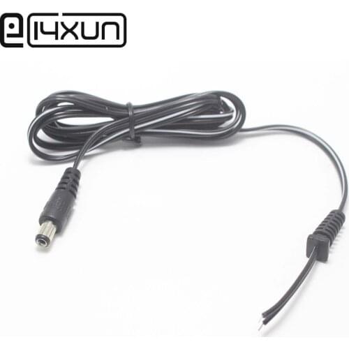 EClyxun 5pcs DC Power Plug 5.5X2.1mm / 5.5*2.1 Male Single Head Jack with 1.5 meter Cord Connector Cable