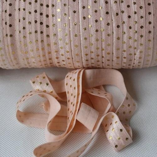 5/8" Fold Over Elastic #714-Petal Peach, wholesale ribbon for hair accessories, 50yards/lot
